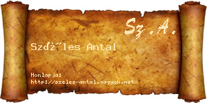 Széles Antal névjegykártya